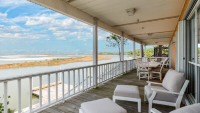 Cover Porch Overlooking Graveline Bay
