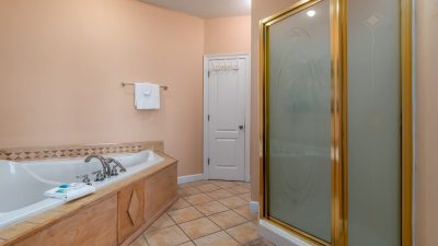 020 East Shared Bathroom Sunscape Full Bathtub and Shower Stall